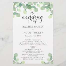 Lámina Eucalyptus Greenery Simple Script Boda