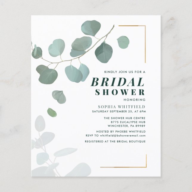 Lámina Eucalyptus Greenery Succulum Shower (Anverso)