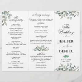 Lámina Eucalyptus Greenery Wedding Programme 