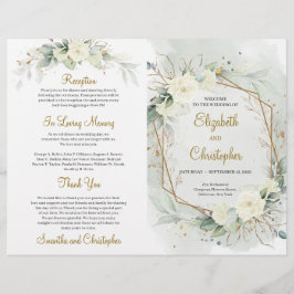 Lámina Eucalyptus Greenery White Roses Gold