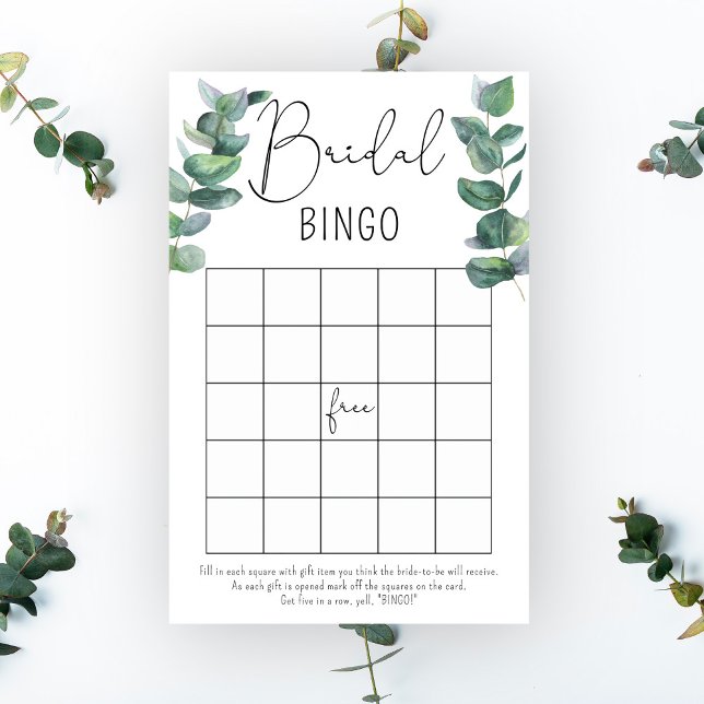 Lámina Eucalyptus - juego de bingo con ducha de novia (Subido por el creador)