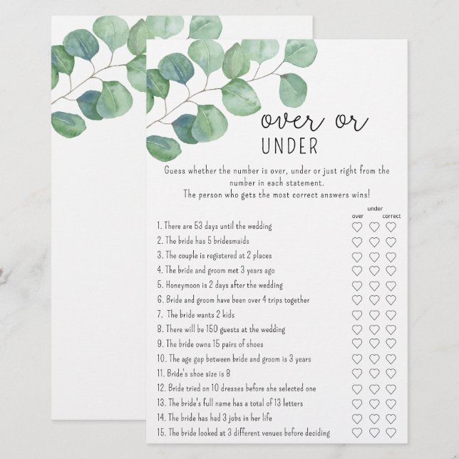 Lámina Eucalyptus - Más o menos bajo juego de ducha de no (Anverso / Reverso)