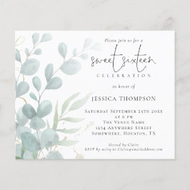 Lámina Eucalyptus moderno de presupuesto Dieciséis invita