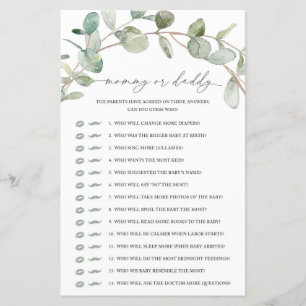 Lámina Eucalyptus Mommy or Daddy Game