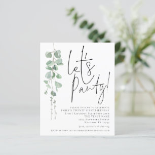 Lámina Eucalyptus Presupuestado Invite al Fiesta a cumpli