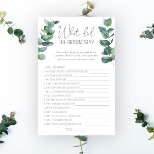 Lámina Eucalyptus - ¿Qué dijo el novio del juego de novia