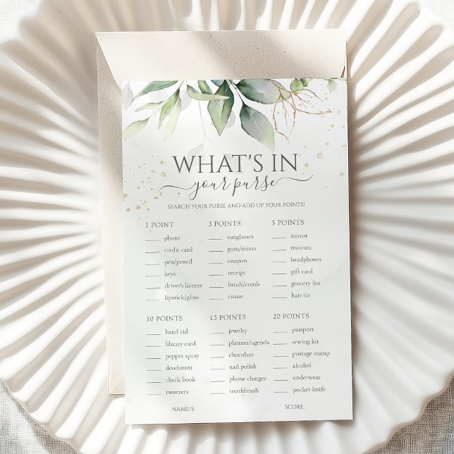 Lámina Eucalyptus ¿Qué hay en tu juego de Boda de bolsos? (Subido por el creador)