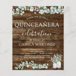 Lámina Eucalyptus Rustic Wood Quinceanera