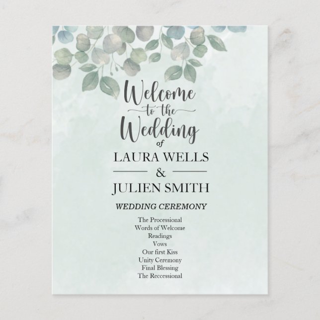 Lámina Eucalyptus sage color de agua verde (Anverso)