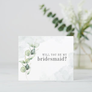 Lámina Eucalyptus Succultus Be My Bridesmaid Card