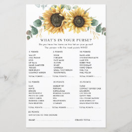 Lámina Eucalyptus Sunflower Floral Bridal Shower Game