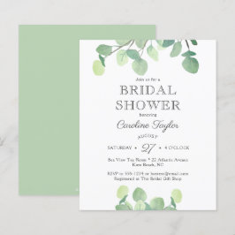 Lámina Eucalyptus Watercolor Greenery Bridal Shower