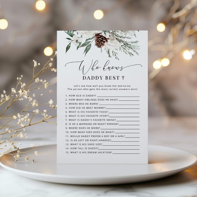 Lámina Evergreen elegante Quién conoce a papi mejor ducha (Subido por el creador)