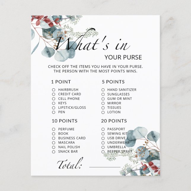 Lámina Evergreen Qué hay en tu bolso juego de ducha para  (Anverso)