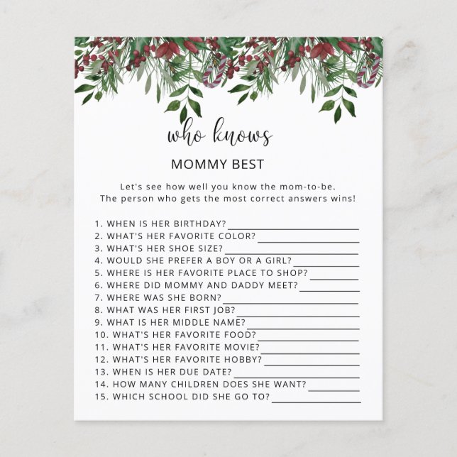 Lámina Evergreen Quién conoce mejor a mamá (Anverso)