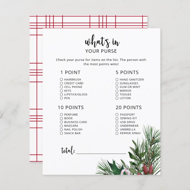 Lámina Evergreen Whats en tu juego de bolsos (Anverso / Reverso)