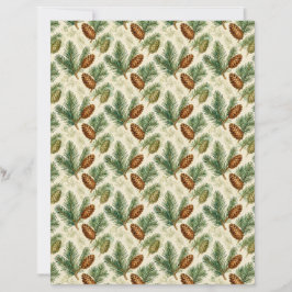 Lámina Evergreens and Cones Scrapbook Paper