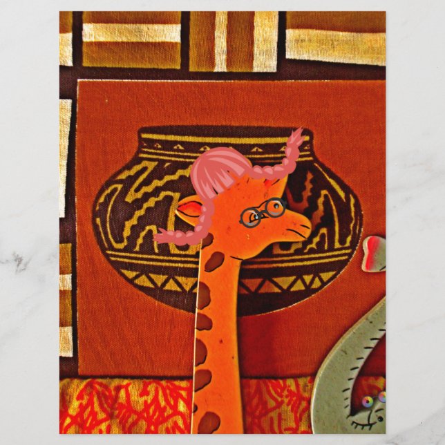 Lámina Explora la maravilla africana: Arte de jirafa en e (Anverso)