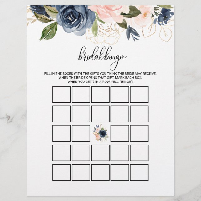 Lámina Exquisito Bingo de Novias Caídas, juego de ducha d (Anverso)