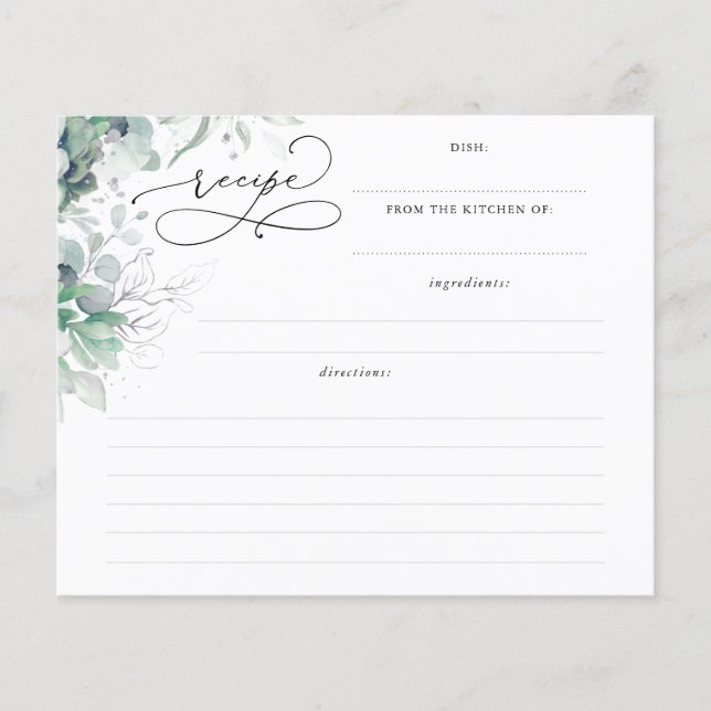 Lámina Extraordinaria receta de ducha de novia de vegetac (Anverso)