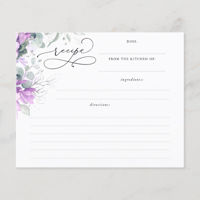 Lámina Extraordinaria receta de ducha de novia de vegetac (Anverso)