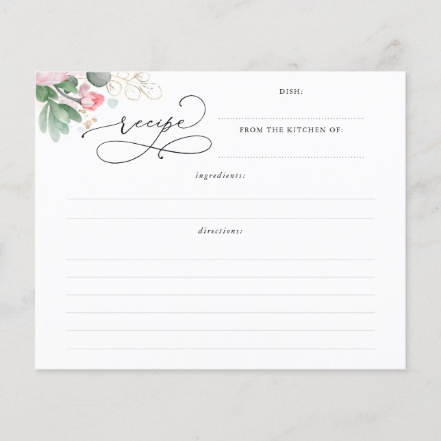 Lámina Extraordinaria receta de duchas de novias de verde (Anverso)