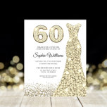 Lámina Fabulous Gold Budget Invite a la fiesta de cumplea<br><div class="desc">Fabulous Gold Budget 60th Birthday Party Invitation</div>