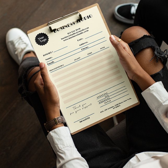 Lámina Factura de Mármol Crema Recepción de ventas Pequeñ (Cream Marble Invoice Sales Receipt Small Business)