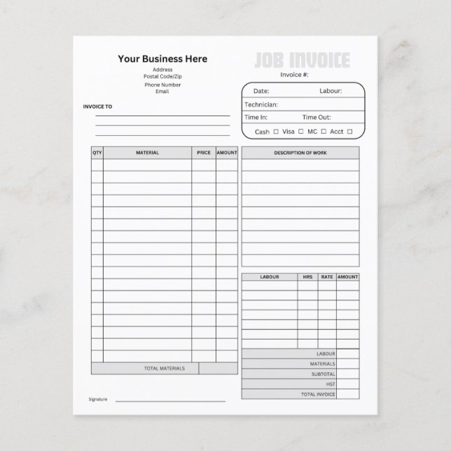 Lámina Factura para pequeña empresa  (Anverso)