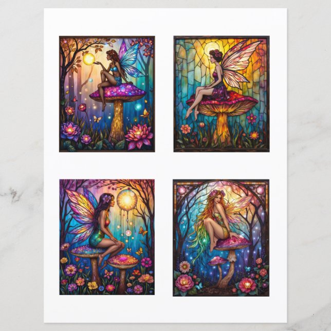 Lámina Fairy Scrapbook Junk Journal Collage Paper (Anverso)