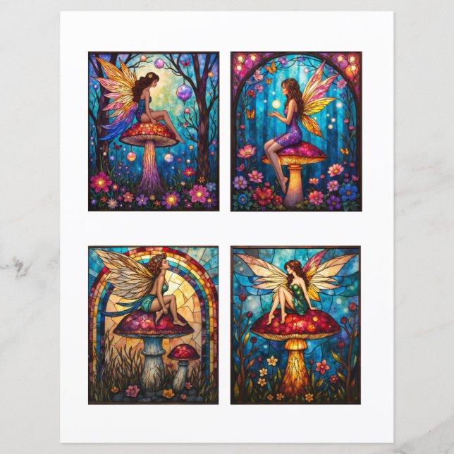 Lámina Fairy Scrapbook Junk Journal Collage Paper (Anverso)