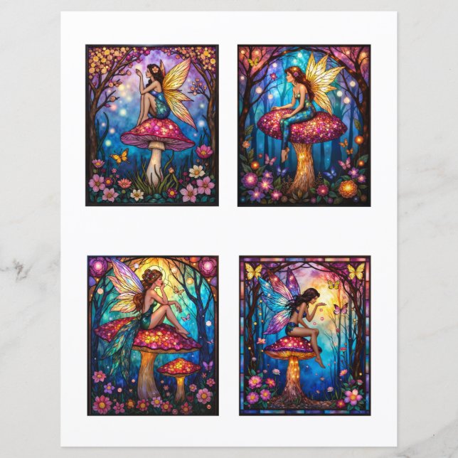 Lámina Fairy Scrapbook Junk Journal Collage Paper (Anverso)