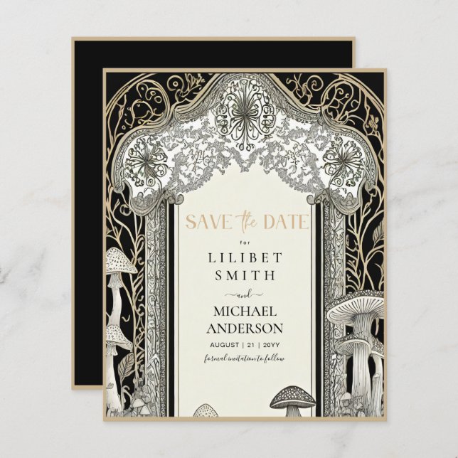 Lámina Fairycore Salve la fecha Black Gold Woodland (Anverso / Reverso)