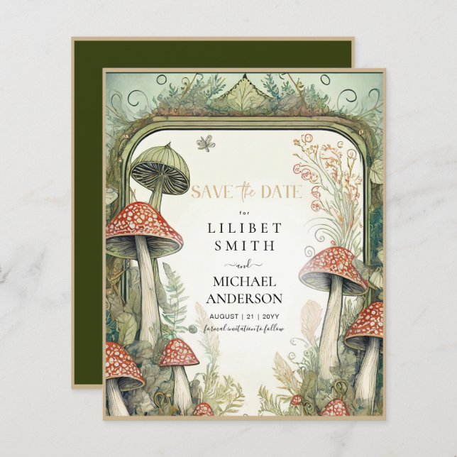 Lámina Fairycore Salve la fecha Green Gold Woodland (Anverso / Reverso)