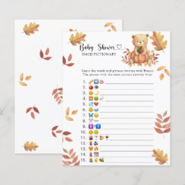 Lámina Fall Bear - juego de pictionary de emojis para bab