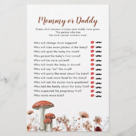 Lámina Fall Boho Mushroom Floral Mommy or Daddy Games