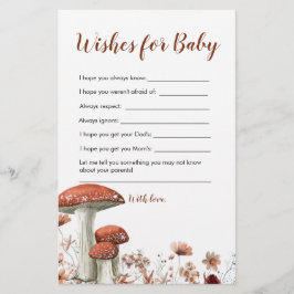 Lámina Fall Boho Mushroom Floral Wiers For Baby Card