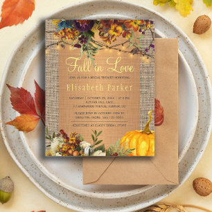 Lámina Fall in Love autumn floral BUDGET bridal shower