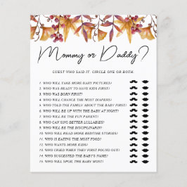 Lámina Fall in Love Mommy or Daddy Baby Shower Game