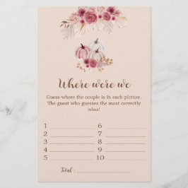 Lámina Fall In Love Where were we Bridal Shower Game