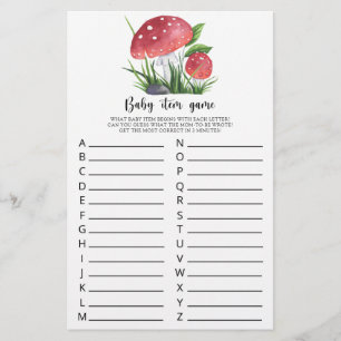 Lámina Fall Mushrooms Baby Shower Baby Item Game