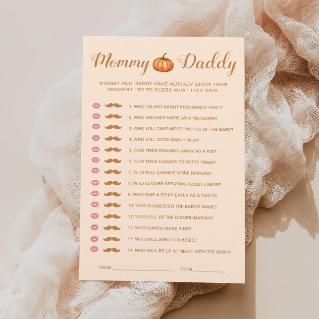 Lámina Fall Pumpkin Baby Shower Adivina quién es mamá o p (Subido por el creador)