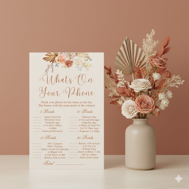 Lámina Fall Rustic  What's On Your Phone Bridal Game (Subido por el creador)