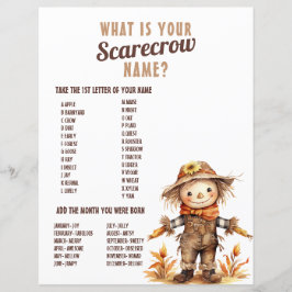 Lámina Fall Scarecrow Name Birday Activity