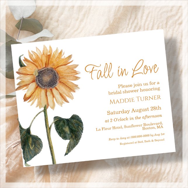 Lámina Fall Sunflower | Invitación a la ducha de novia (Subido por el creador)