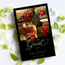 Falso negro de presupuesto de lujo dorado 4 fotos