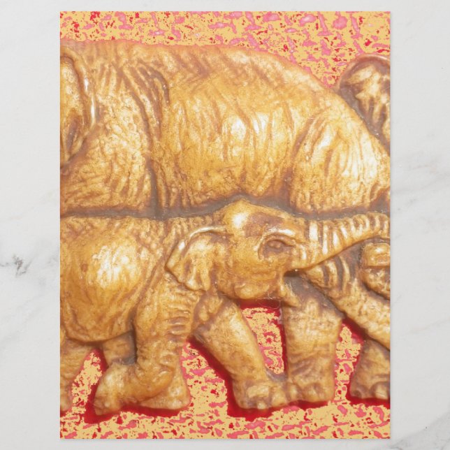 Lámina Familia de elefantes coloridos de Guay (Anverso)