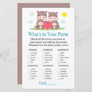 Lámina Familia Hippo ¿Qué hay en tu bolso?