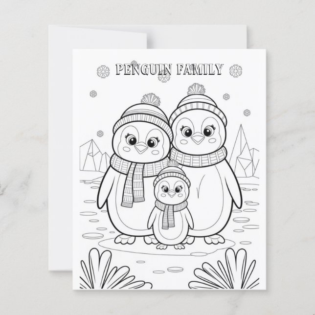 Lámina Familia Pingüino (Anverso)