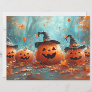 Lámina Familia Scrapbook Whimsical Pumpkin Jack-o-Lantern